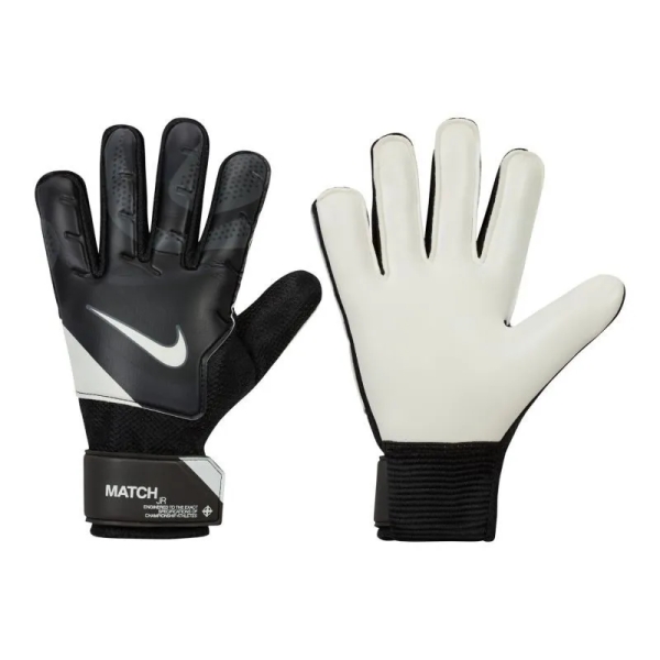 Nike GK Match JR vārtsargu cimdi, melni, pelēki un balti Nike GK Match JR vārtsargu cimdi, melni, pelēki un balti