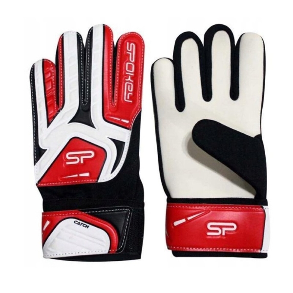 Spokey Catch Pro vārtsargu cimdi, balta/melna/sarkana krāsa Spokey Catch Pro vārtsargu cimdi, balta/melna/sarkana krāsa